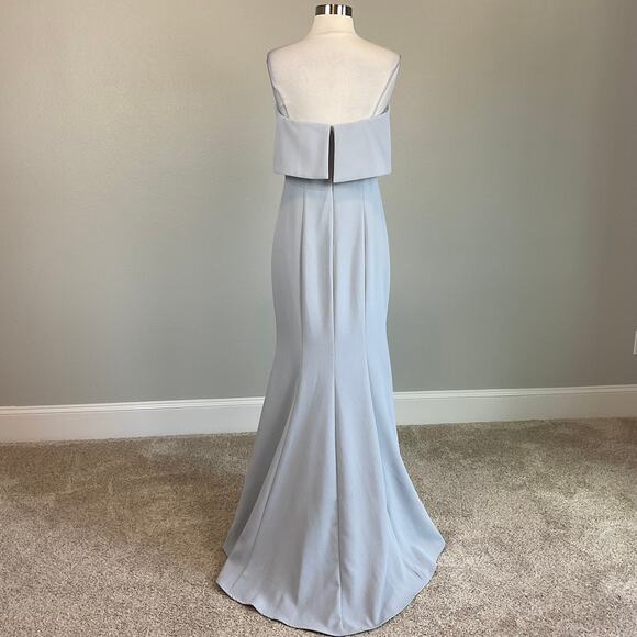 Silver Gray Strapless Evening Gown Size 10 Formal Dress by AQUA - Picture 2 of 11